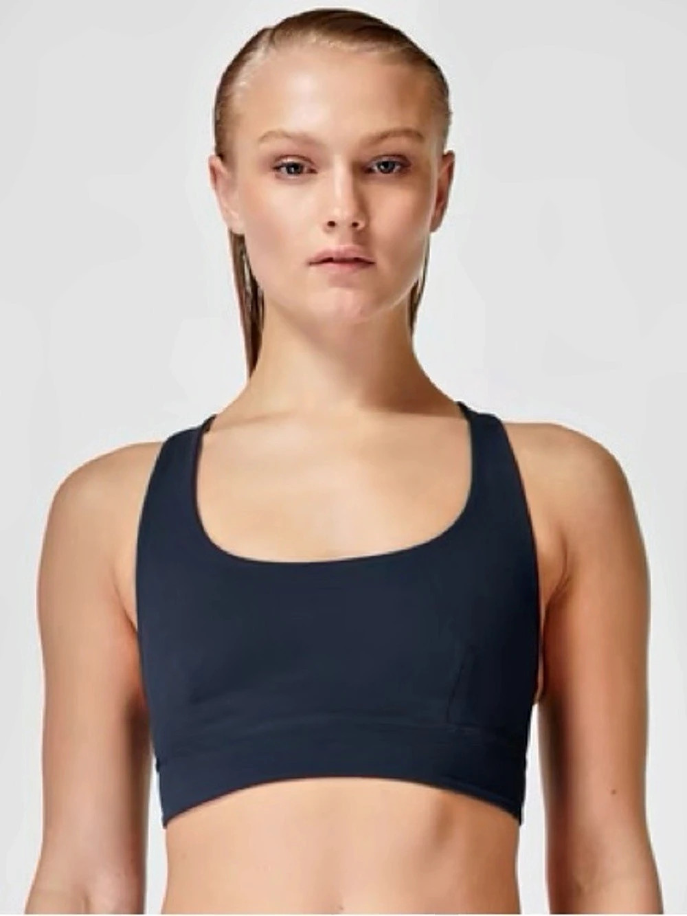 Sweaty Betty Super Soft Reversible Yoga Bra Reversible Yoga Bra in Blue & Gray
